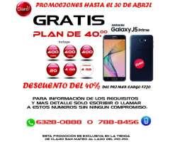 Samsung J5 Prime Gratis en Plan de 40.00