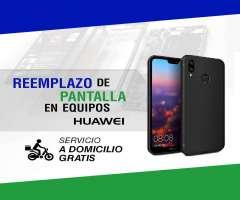 Soporte tecnico especializo en reemplazos de pantalla celulares y equipos Huawei.