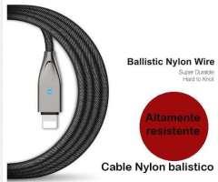 Cargador rápido IPHONE, cable de nylon balistico, cable inteligente proteccion de sobre carga